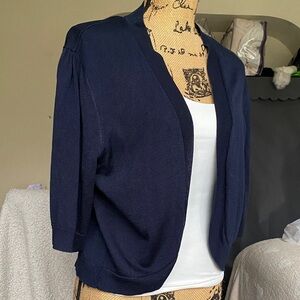 Lauren Ralph Lauren Navy Open-Front Cardigan